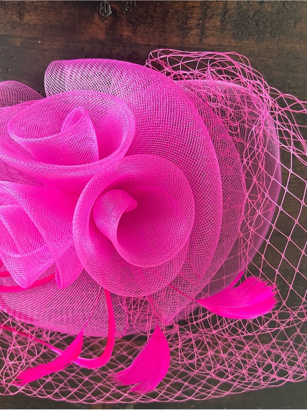 Pink Floral Mesh Fascinator Hat - Women Accessories